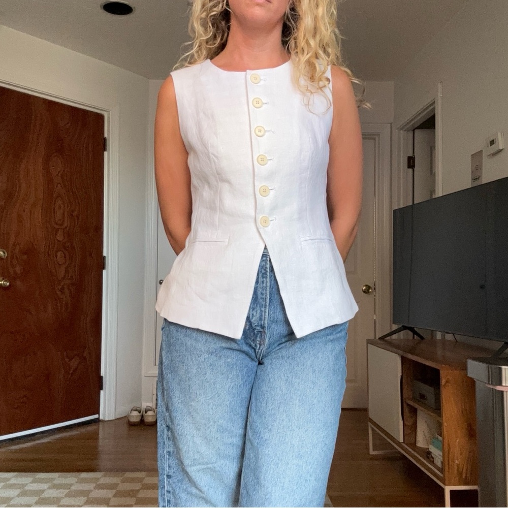 J.Crew Linen Cutaway Vest